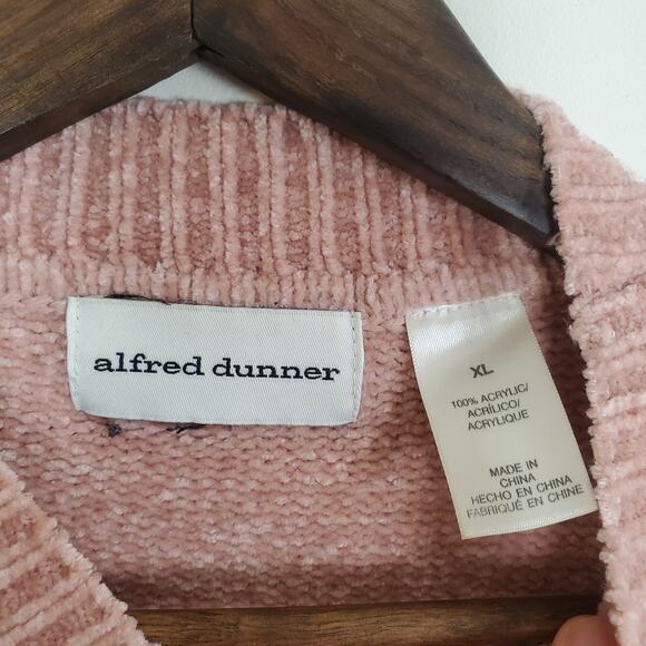 Alfred Dunner Chenille Mockneck Sweater Pink XL - Picture 7 of 8